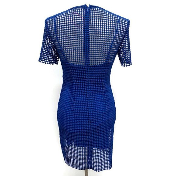 Diane Von Furstenberg Cobalt Blue Perforated Dress - Picture 2 of 5